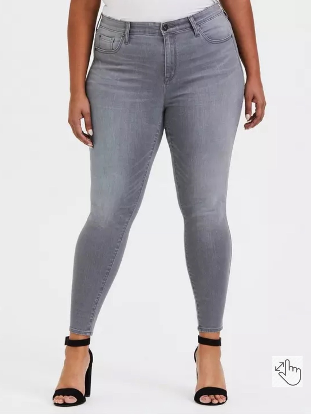 torrid Grey Plus-Size Skinny Jeans Size 12R